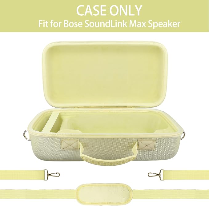 for Bose SoundLink Max Portable Speaker Hard Protective Case, Portable Travel Case with Shoulder Strap and Handle (Citrus Yellow Case) - co2CREA