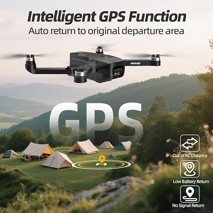 GPS Drone with EIS 1080P Camera, 4.5" FPV Screen, 5GHz Transmission Foldable Drone with Brushless Motor, Auto Return Follow Me & 32G SD Card, Gesture Control, Al Track&Orbit Mode for Adults/Kids/Beginners