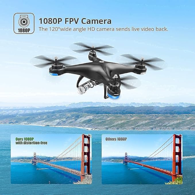 Holy Stone HS110D FPV RC Drone with 1080P HD Camera Live Video 120°Wide-Angle WiFi Quadcopter with Gesture Control, Altitude Hold, Headless Mode, 3D Flip RTF 2 Batteries and Accessories Kits