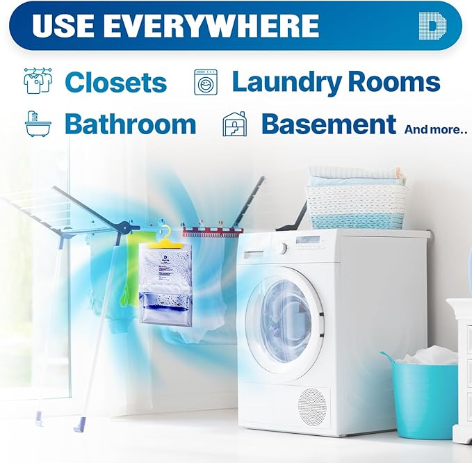 Dry & Dry 2 Packs [Net 7 Oz/Pack] Moisture Absorbers for Home, Basement & Bedroom - Small Dehumidifiers