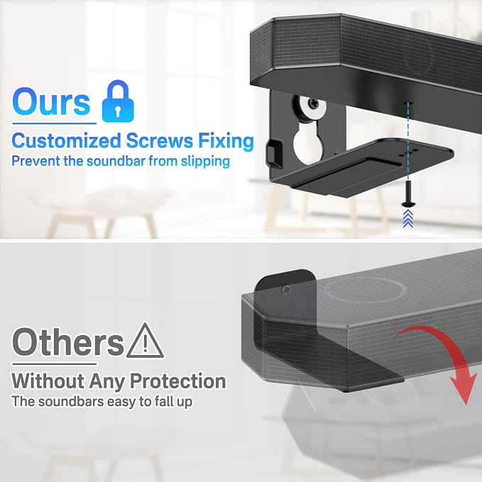 Soundbar Wall Mount for Samsung Soundbar Mounts HW-Q Series - Sound Bar Mount for HW-Q990C HW-Q990D HW-Q900C HW-Q800C HW-Q700C HW-Q600C and for More Samsung Sound bar Mounting Bracket Under TV