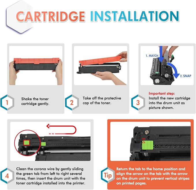 TN229XL TN229 Toner Cartridges 4 Pack MFC-L3780CDW MFC-L3720CDW Compatible for Brother HL-L3280CDW HL-L3220CDW HL-L3300CDW HL-L3295CDW Printer TN 229XL TN-229XL TN229/XL/V BK/C/M/Y High Yield