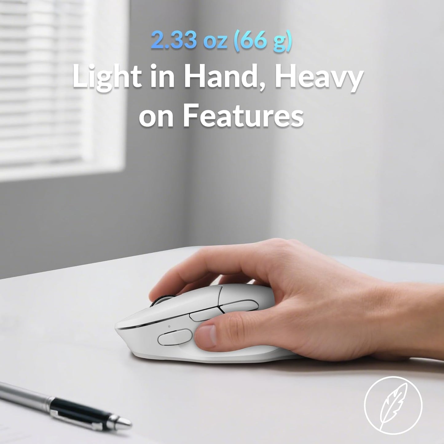 Keychron M7 8K Wireless Mouse, 30K DPI Optical Computer Mice, 2.4 GHz/Bluetooth/Wired with Macro Button 66g Lightweight Ergonomic, Up to 140 Hours Worktime for Laptop macOS/Windows - White