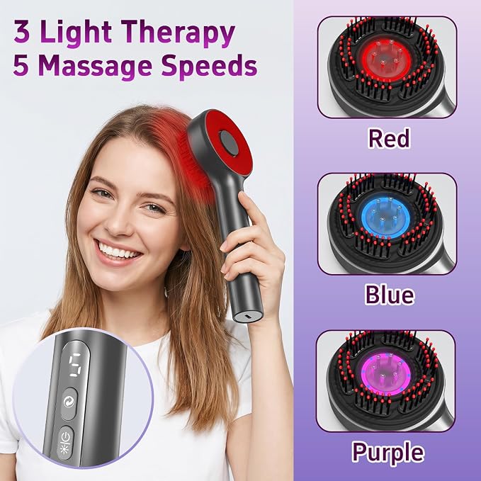 3-in-1 Electric Scalp Massager for Hair Growth, Head Massager with Oil Applicator, IPX7 Waterproof Scalp Brush for Men & Women, Home & Travel Use