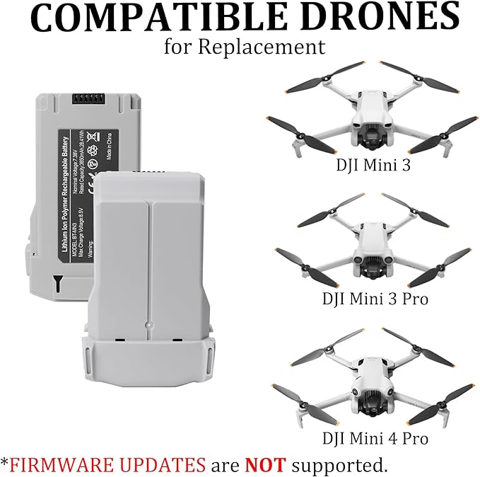 Mini 4 Pro Battery Plus for DJI, 2 Pack 3850mAh-7.38V Intelligent Flight Battery Plus for DJI Mini 3 Pro Series Drone Replacement