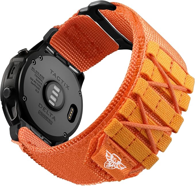 Bandletic Tactical Nylon Compatible with Garmin Fenix 7X 6X 5X Watch Band - 26mm Quick Fit Rugged Strap for Fenix 8 51mm/Instinct 2X Solar 3/Enduro 2 3/Quatix 3/Tactix 7/Epix 2/D2 Bravo Delta/Descent