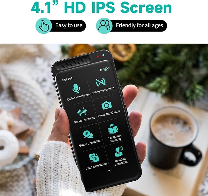 Language Translator Device No WiFi Needed, Tradutor de Idiomas, Upgrade AI Translator Support ChatGPT, Real Time Voice Translation with 150+ Languages, Offline/Photo Translation for Business, Learning