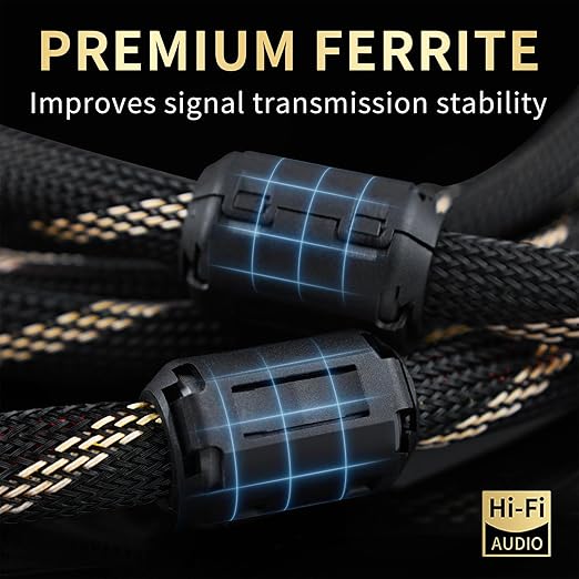9 AWG 2Pack Audiophile Speaker Cable – Speaker Wire with Banana Plugs,4N OFC Core,Nylon Braid,Audio Wire,Compatible with Amplifier,Speakers,AV Receiver& Home Theater(6.56ft/2m)