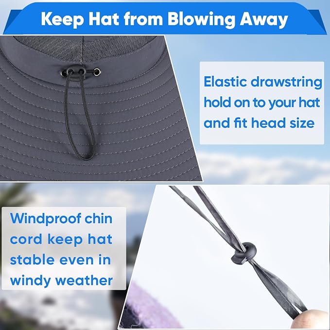 Wide Brim Sun Hat with Solar Fan, Solar Powered Fan Hat with Mosquito Head Net, Men & Women Cooling Cap for Outdoor