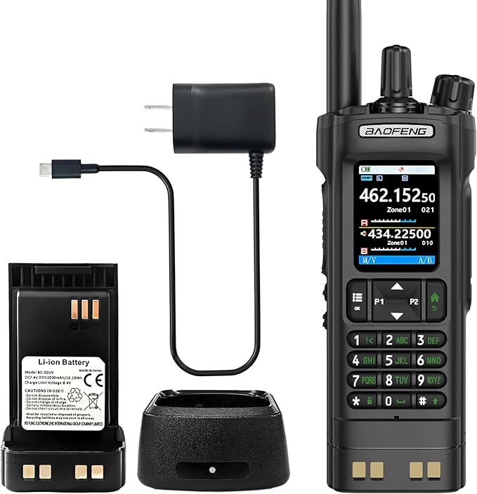 BAOFENG UV32 Radio 10W Walkia Talkie GPS Two Way Raido USB-C Charging Multi-Band FM/AM UV-32 Handheld Radio
