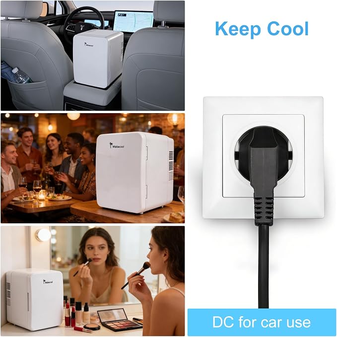 Mini Fridge, 6L/8 Can Portable Personal Refrigerator - Cooler and Warmer, Ideal for Car Use and for Skin Care, Cosmetics, Beverage, Food,Great for Bedroom, Office, Dorm