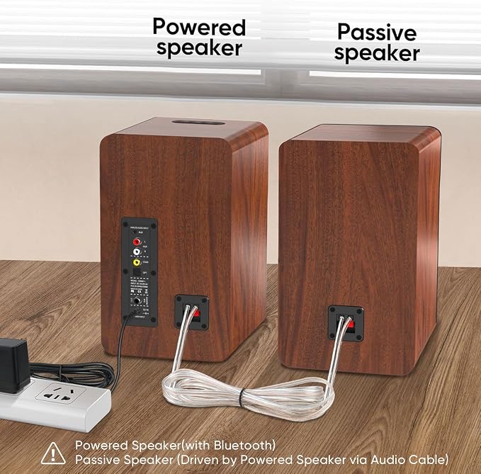 Saiyin Bluetooth Bookshelf Speakers, 40W X 2 Powered TV Speakers with 4 Inch Woofer, Turntable Speakers with Optical/AUX Input/Subwoofer Line Out for PC and TVs | 40W*2, 4 Inch Woofer, Bluetooth/Optical/AUX/RCA Input,Sub Out, TV/Turntable/Record Player...