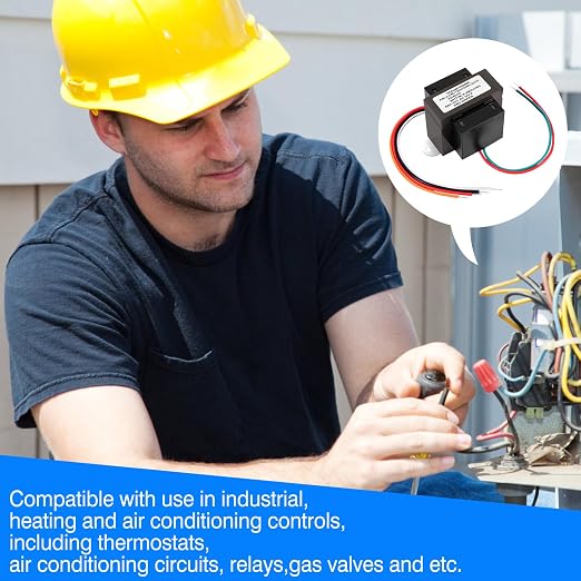 Control Transformer 24V 50VA, Multi-Tap 120/208/240V to 24VAC Industrial Power Transformer with Foot Mount for HVAC Furnace, Relays, and Gas Valves