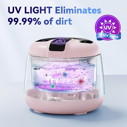 Ultrasonic Retainer Cleaner Machine 48kHz, Dental Cleaning Pod, Ultrasonic Retainer Cleaner for Dentures, Aligners, Mouth Guards, Toothbrush Heads and Jewelry with 200ML Capacity, LAB Supply | Gentle cleaning action works well on mouth guards, toothbru...