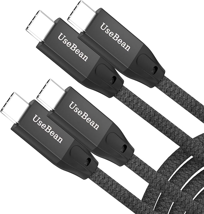 UseBean USB C to USB C Cable 100W 6.6FT 2Pack, USB C 3.2 Gen 2X2 20Gbps Data Cable 4K Video, Type-C PD Fast Charging Cord, for MacBook Pro, iPad mini 6/ Pro, Galaxy S24+/S24 Ultra/S23, Switch