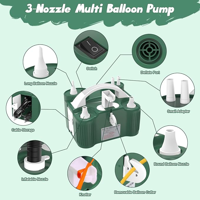 chamvis Balloon Pump Electric, Balloon Air Pump Inflate Pump for Balloons: Blower Machine for Fast and Easy Filling Balloons