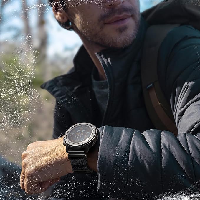Bandletic Tactical Nylon Compatible with Garmin Fenix 8 51mm 7X 6X 5X Watch Band - 26mm Quick Fit Rugged Strap for Fenix 7X 6X Pro/5X Plus/3/3 HR/Instinct 2X Solar 3 50mm /Enduro/Quatix/Tactix/Epix