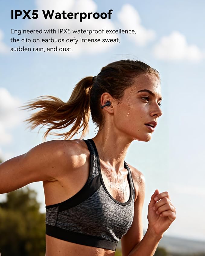 SoundPEATS PearlClip Pro Open Ear Clip-on Earbuds, Comfortable Secure Fit for Sports, Workouts | LDAC & Hi-Res Audio with Spatial Sound, 12mm Drivers, 24H Play, Fast Charge, IPX5, Bluetooth 6.0