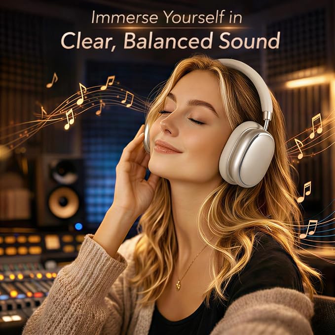 NC95 Hybrid Active Noise Cancelling Headphones with Knob Control, 120H Playtime Over Ear Headphones Wireless Bluetooth 6.0, App Control, Hi-Res Audio, Comfort Fit, Clear Calls for Travel/Workout