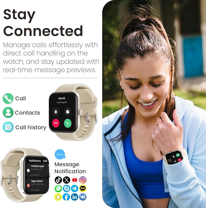TOZO AMOLED S4 AcuFit One Smart Watch 1.78" Ultra-Clear Screen for Men Women, Call/Answer Fitness Tracker, Sleep Monitor IP68 Waterproof for iOS 11.0+ Android 9.0+ Gold