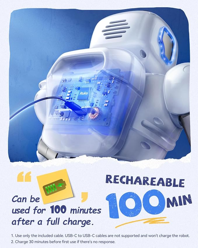 Ruko 1088 Smart Robot Toy for Kids, Large Programmable Interactive Robot with Remote Control, App Control, Birthday Gift for Boys & Girls Ages 4 5 6 7 8 9