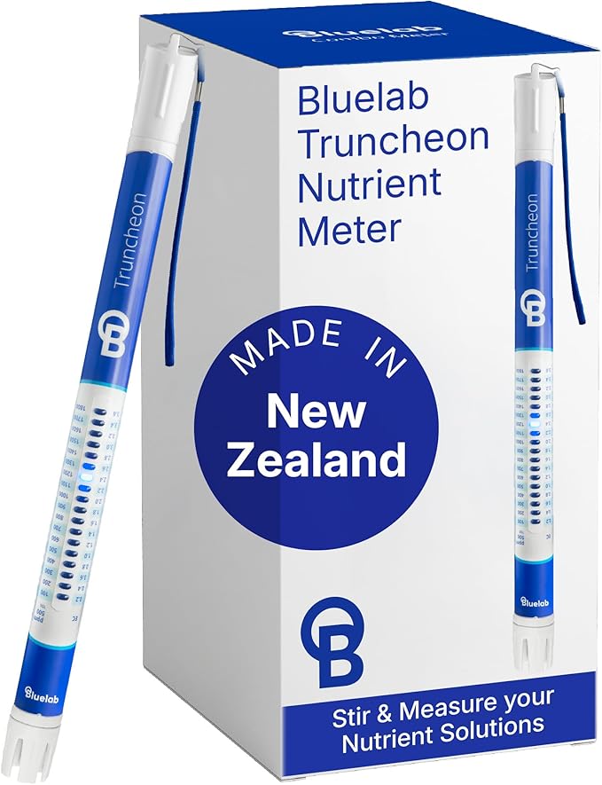 Bluelab TRUNV2 Truncheon Nutrient Meter, Digital Conductivity Tester in Water (Scales Include: EC, 500, ppm 700, CF, TDS) Tool for Hydroponic System and Indoor Plant Grow, White