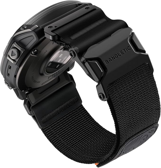 Bandletic Compatible with Garmin Instinct 2 Watch Band, 22mm Quick Fit Magnetic Nylon Soft Strap for Fenix E/8 47mm/7/6/5/Forerunner 970/965/955/Approach S70 47mm/Tactix & Quatix 8-47mm/Descent G2