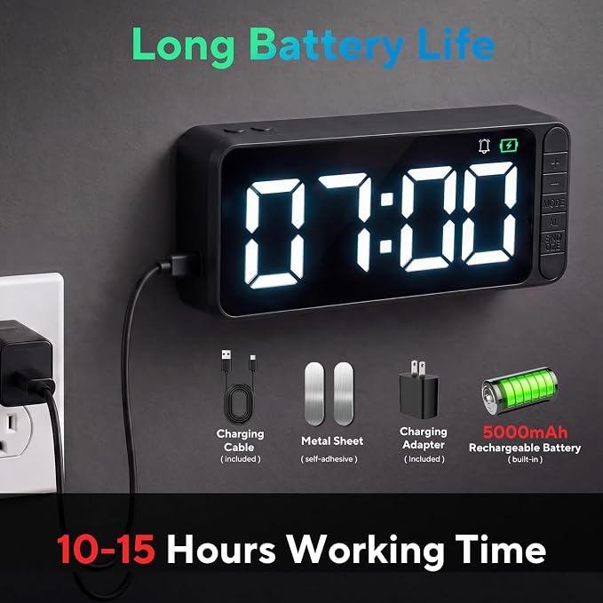 Hidden Camera Clock 4K WiFi Indoor Security Camera with Long Battery Life, Remote View with Phone, Magnetic Nanny Cam with Night Vision for Home, Office, Store