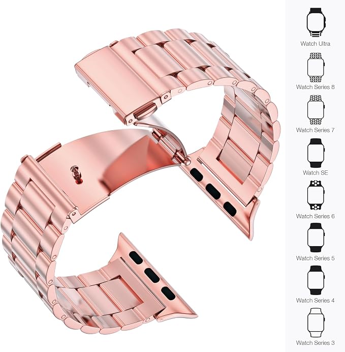 EPULY Metal Band Compatible with Apple Watch Bands for Men Women 49mm 46mm 45mm 44mm 42mm, Business Stainless Steel Strap for iWatch Bands Series 11 10 9 8 7 6 5 4 3 2 1, SE3 2 1, Ultra3 2 1