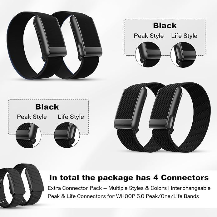 DADO Multi-Pack Wrist Bands Compatible with Whoop 5.0, Peak, One & Life MG – Hydroknit Nylon, Sport Silicone, Premium Nylon – Replacement Straps with Hook, Clasp, Quick Link Slider