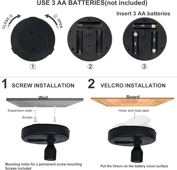 HAMVIDNE LED Spotlights, Battery Powered Picture Lights, Uplighting Indoor, Puck Light with Remote, Plant & Wall Art Display Dartboard Closet Spotlights, Black