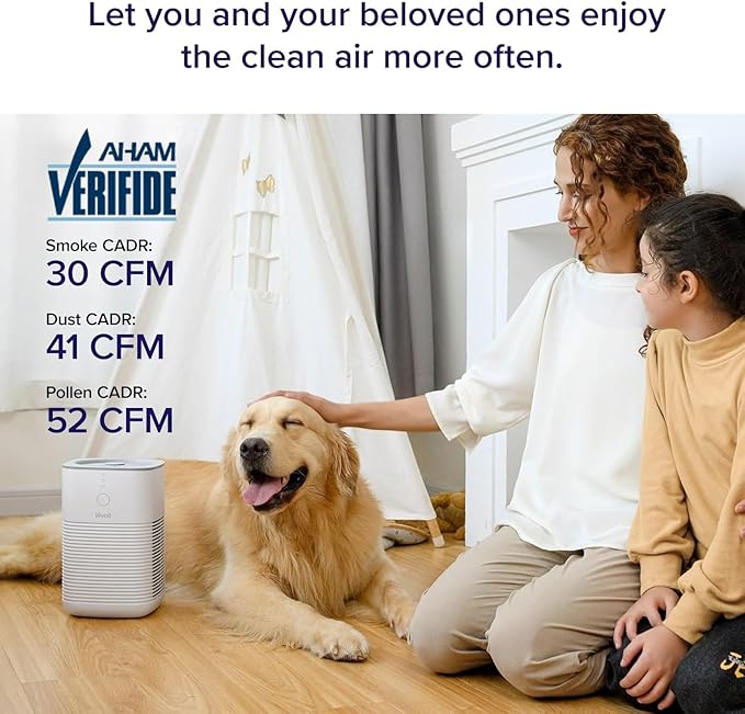 LEVOIT Air Purifiers for Bedroom Home, AHAM VERIFIDE, Freshens Small Room with Aroma Pad, For Smoke, Pollen, Pet Dander, Odor, Dust, Office, Desktop, 1 Pack, White