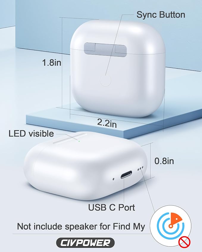 CIVPOWER Charging Case Replacement for Air pods 4th, Compatible for Air Pod 4th Generation Wireless Charger Cases with Bluetooth Pairing (No Earbuds) - White