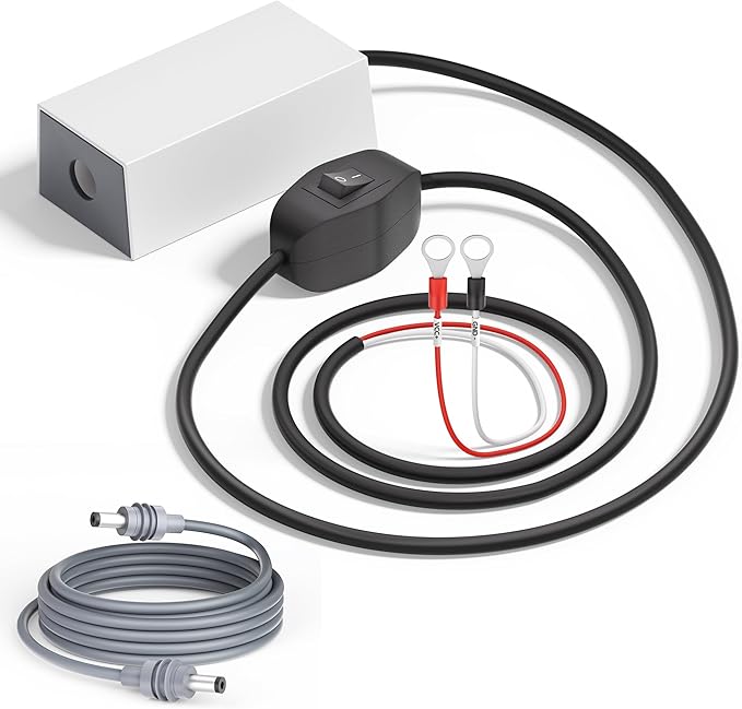 Starlink Mini 12V Battery Adapter with Switch 12V-24V to 30V 2A Step Up Converter Starlink Mini DC Power Supply Adapter Direct to Battery Cable O-Ring No Voltage Drop Waterproof for Truck,RV,Camping