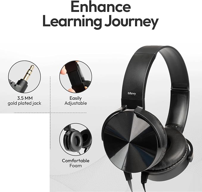Bulk Headphones for Classroom, 12 Pack Durable Wired School Headphones for Students. Teacher Must Haves Supplies from Elementary to College (Black Color)