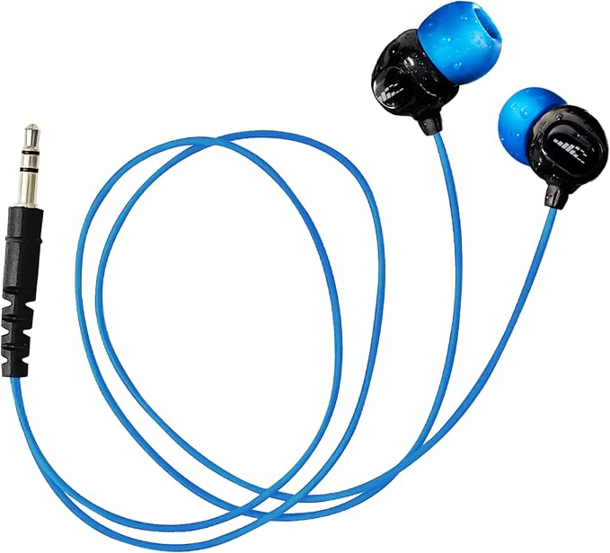 H2O Audio Surge S+ Waterproof Sport Headphones, (Short Cord Design) – in-Ear Sweatproof Earbuds for Swimming, Running, Cycling – IPX8 Waterproof, Compatible with iPods & MP3 Players