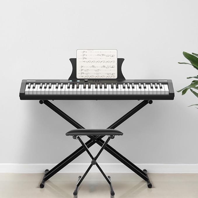 61 Keys Piano Keyboard Set, Electronic Digital Piano with Built-in Speaker Microphone, Portable Keyboard Gift Teaching for Beginners, Electric Piano for Birthday Gift