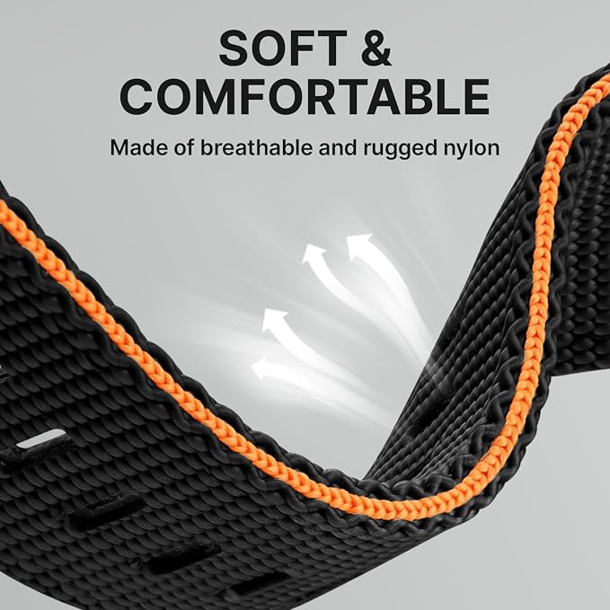 Bandletic Compatible with Garmin Fenix 8 51mm 7X 6X 5X Watch Band - 26mm Quick Fit Rugged Nylon Replacement Strap for Fenix 7X 6X Pro/5X Plus/3 HR/Instinct 2X 3 50mm /Enduro/Quatix/Tactix/Epix Pro