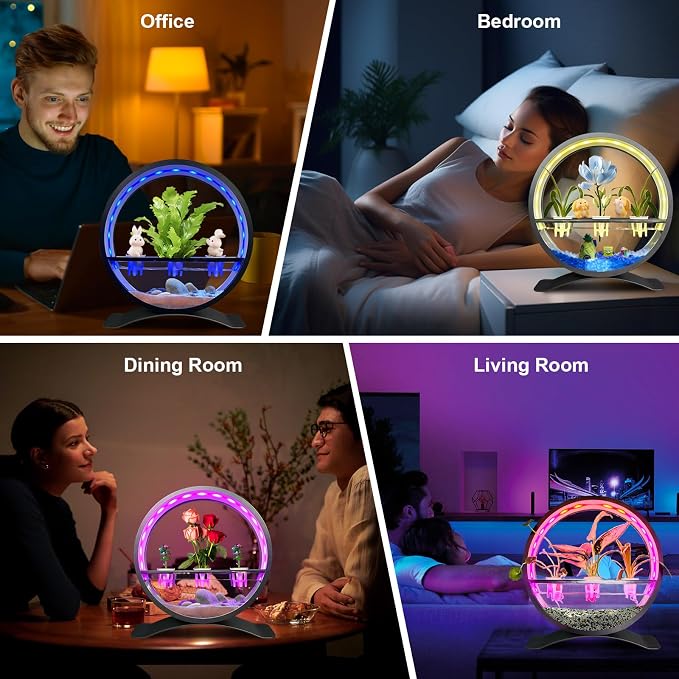 Led Decorations Atmosphere Lights Gifts for Mom Women Girls Kids RGB Color Changing Smart Led Table Ambient Plant Growth Lights APP USB Remote Control for Home Office Decor(Plant Not Included)