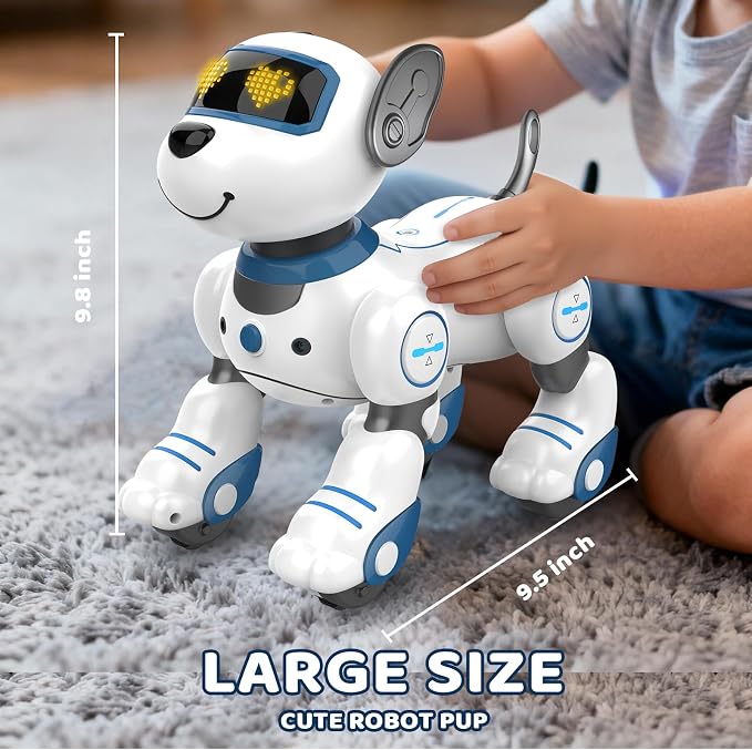 2-in-1 Robot Toy & Robot Dog Set for Kids 3-12, Smart Interactive Robots with Voice & Touch Control, Programmable Dancing Singing Walking Functions, Fun Birthday for Boys & Girls