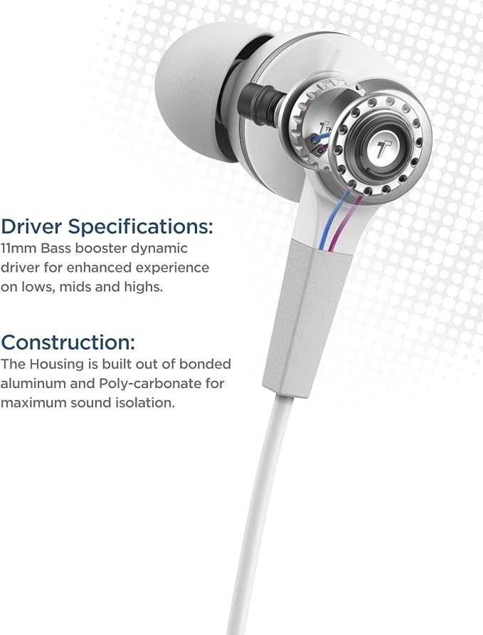 Thore iPhone Earphones (Apple MFi Certified) V120 in Ear Wired Lightning Earbuds (Sweat/Water Resistant) Headphones with Mic/Volume Remote for iPhone 12/13/14 Pro Max - White