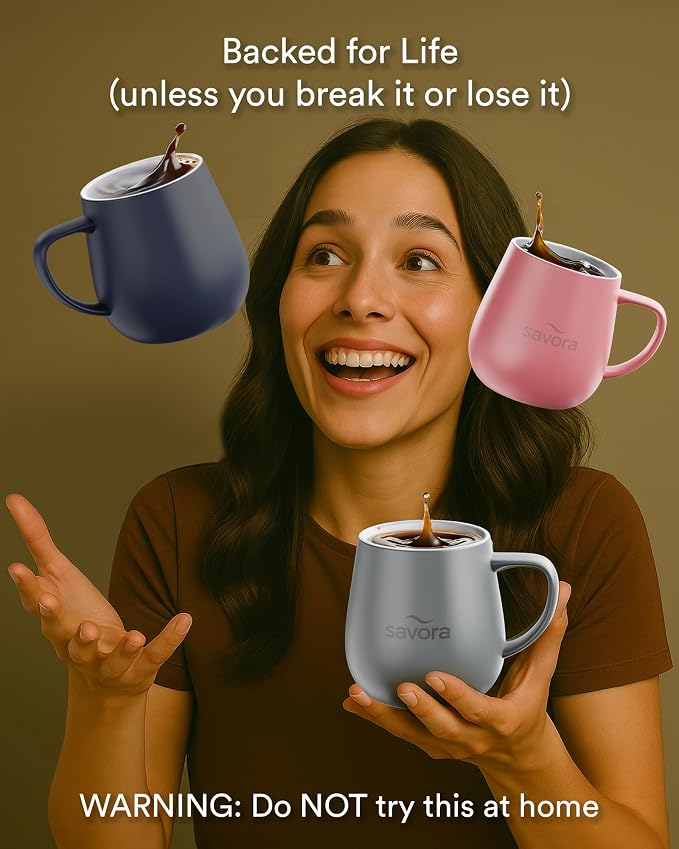 12oz IntelliHeat™ Coffee Mug | Barista’s Choice | Exclusive Wireless SmartSense Pad | Maintains Perfect 135°F | Hand-Crafted Ceramic Mug & Lid | for Tea Drinkers | Backed for Life - Black