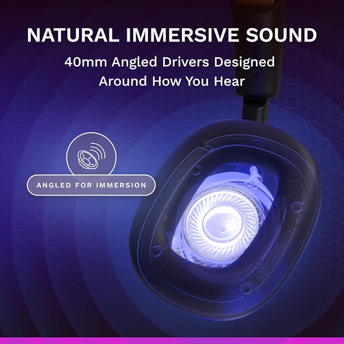 GLORIOUS GHS Eternal RGB - Stereo RGB Gaming Headset for PC, PS5, PS4, Switch - Custom Tuned Angled Drivers, Adjustable Crystal Clear Detachable Mic, USB-C - Durable, All Day/Night Comfort - Black