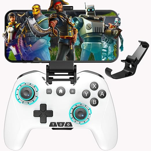 Bluetooth Controller for Switch/Mac/PC/Steam/Mobile Phone/iOS/Android//TV/iPad/Table/Apple Arcade MFi Games, switch pro controller wireless with Adjustable Dual Motion,Turbo,Macros,6-Axis,Wake Up for Black Myth: Wukong (Black) (Purple) (White Black wit...