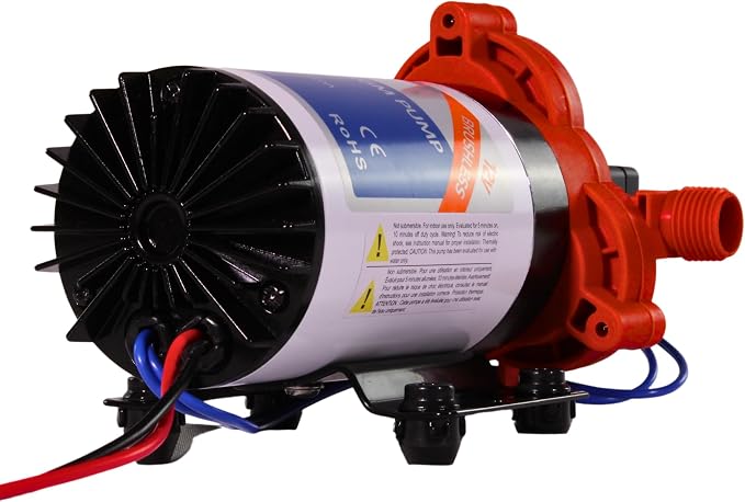 SEAFLO 33W Series 12V DC Brushless Automatic Demand Diaphragm Water Pressure Pump, 3.0 GPM, 45 PSI, Ultra Quiet Operation, Self-Priming, Overload Protection, NSF & UL Certified, 4 Year Warranty