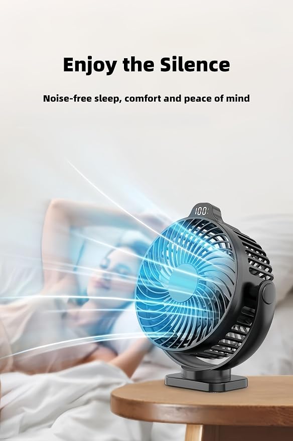 [Upgraded 2X Magnet] 2-Pack Magnetic Cruise Approved Fan with LED Display, 12000mAH Battery Operated Fan, Timer & Light, Fits for Cruise Ship Cabin, Sleeping, Camping, Travel & Cruise Essentials 2026