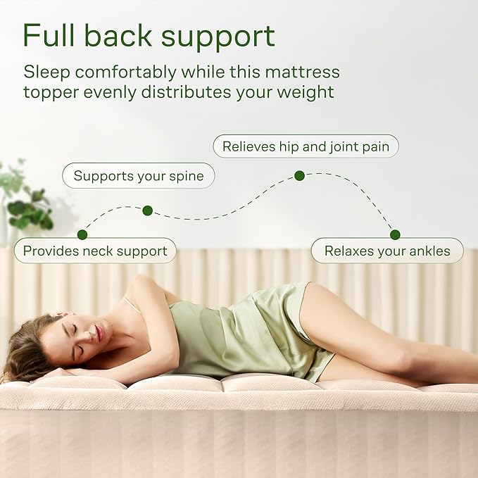Niagara Sleep Solution Ultra Soft Twin Size Mattress Topper - Viscose Made from Bamboo Pillow Top Mattress Pad for Back Pain Relief - Naturally Cooling for Hot Sleepers, Beige