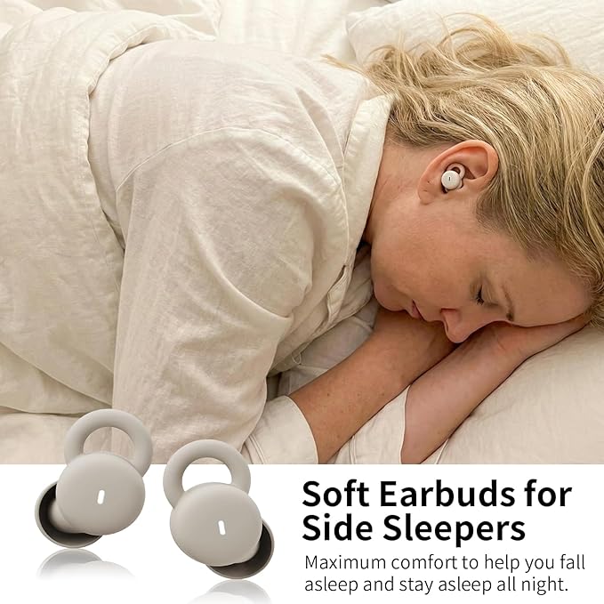 Smallest Invisible Sleep Earbuds, Comfortable Noise Blocking Wireless Headphones, Flat Bluetooth Ear Buds for Side Sleepers, Zero Pressure, No Lights/Alerts, Tiny Hidden Buds for Sleeping Sports
