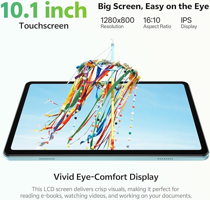 Tablet 10.1 inch, Android 15 Tablet with Case, 24GB RAM + 64GB ROM 1 TB Expandable, 1280x800 HD IPS Touch Screen, 8H Battery, WiFi 6, BT 5.4, Dual Camera (Gray)