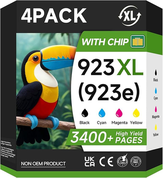 923XL Ink Cartridges Combo Pack Replacement for HP 923e 923 XL HP923XL for OfficeJet Pro 8120e 8125e 8130e 8135e 8138e 8139e 8120 8122 8124 8125 8130 8132 8134 8135 8138 8139 Printer with Chip